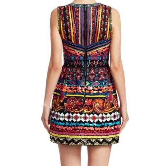 Alice + Olivia Patty Embroidered Bead Sequin Lantern black Dress 0 $1,395 NWT - Picture 6 of 16